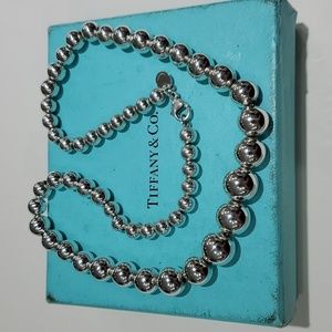 Tiffany & Co. Graduated Beaded Ball Necklace Sterling Silver 16.25"